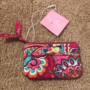 Vera Bradley Hot Pink Multicolor Quilted Wristlet